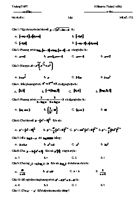 Kiểm tra Toán (1 tiết) - Mã đề 132